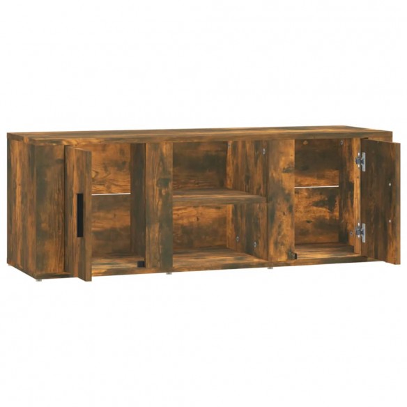 Meuble TV Chêne fumé 100x31,5x35 cm Bois d'ingénierie