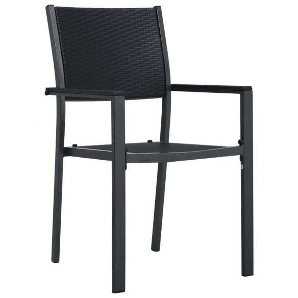 Chaises de jardin 2 pcs Noir Plastique Aspect de rotin