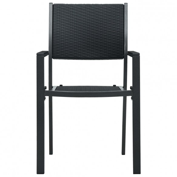 Chaises de jardin 2 pcs Noir Plastique Aspect de rotin