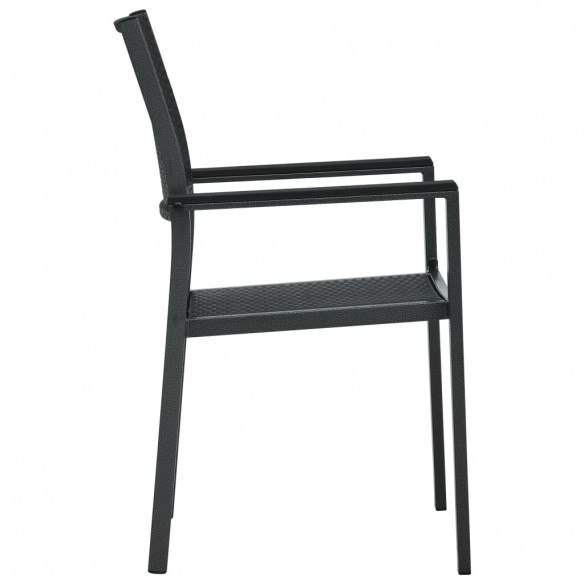 Chaises de jardin 2 pcs Noir Plastique Aspect de rotin