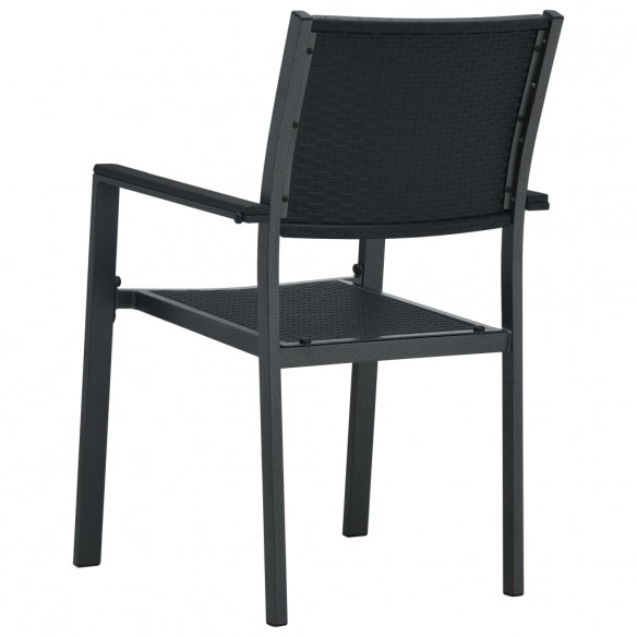 Chaises de jardin 2 pcs Noir Plastique Aspect de rotin