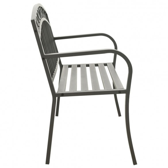 Banc de jardin Gris 120 cm Acier