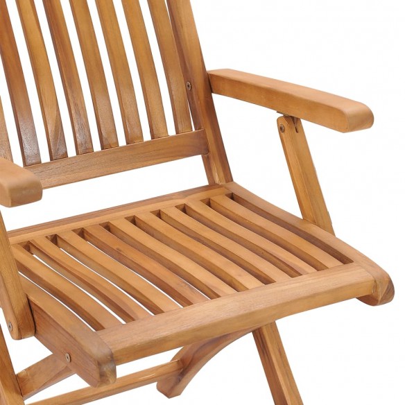 Chaises pliables de jardin 8 pcs Bois de teck solide