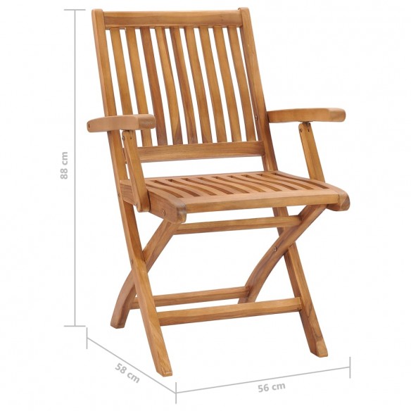 Chaises pliables de jardin 8 pcs Bois de teck solide