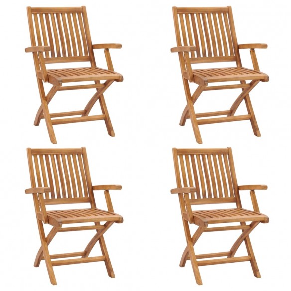 Chaises pliables de jardin 4 pcs Bois de teck solide