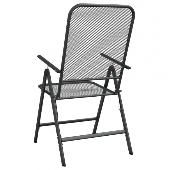 Chaises pliables de jardin 2 pcs Maille métallique Anthracite