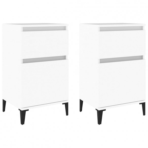 Tables de chevet 2 pcs blanc 40x35x70 cm