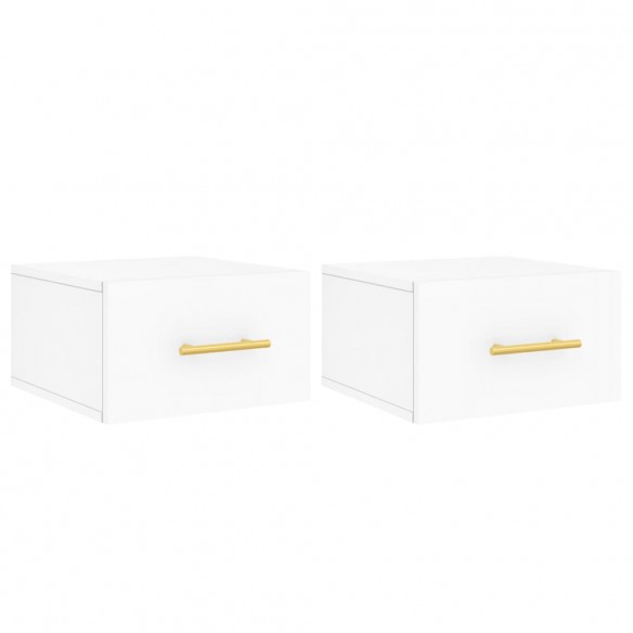 Tables de chevet murales 2 pcs blanc 35x35x20 cm