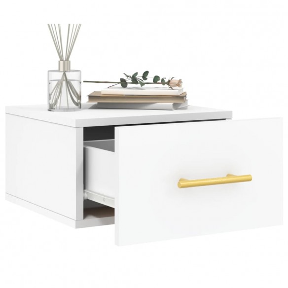 Tables de chevet murales 2 pcs blanc 35x35x20 cm