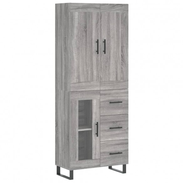 Buffet haut Sonoma gris 69,5x34x180 cm Bois d'ingénierie