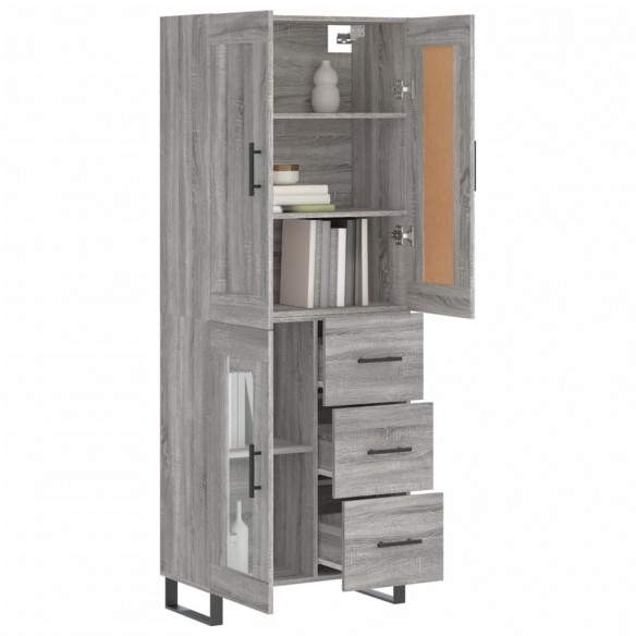 Buffet haut Sonoma gris 69,5x34x180 cm Bois d'ingénierie