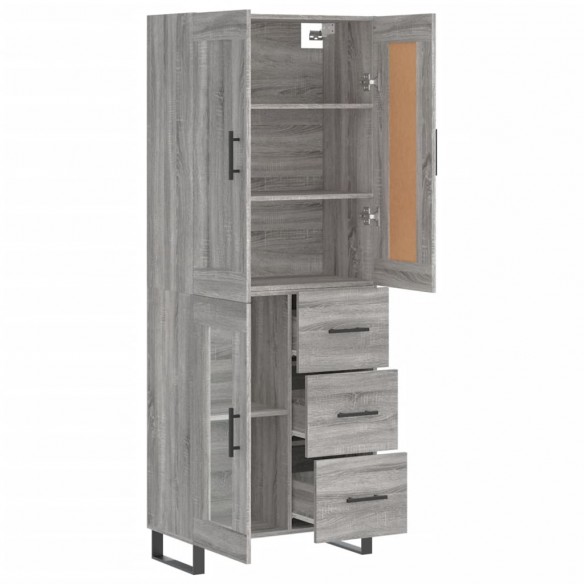 Buffet haut Sonoma gris 69,5x34x180 cm Bois d'ingénierie