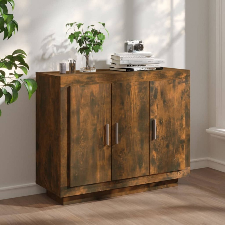 Buffet Chêne fumé 92x35x75 cm Bois d'ingénierie