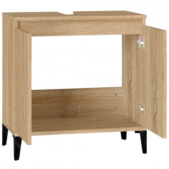 Meuble d'évier chêne sonoma 58x33x60 cm bois d'ingénierie