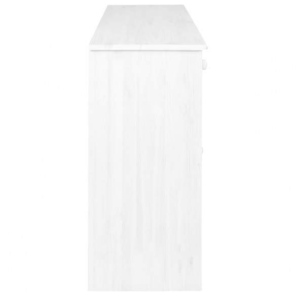 Buffet 6 tiroirs Blanc 113x35x73 cm Bois de pin massif