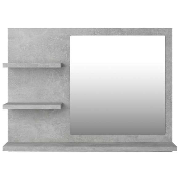 Miroir de salle de bain Gris béton 60x10,5x45 cm Aggloméré