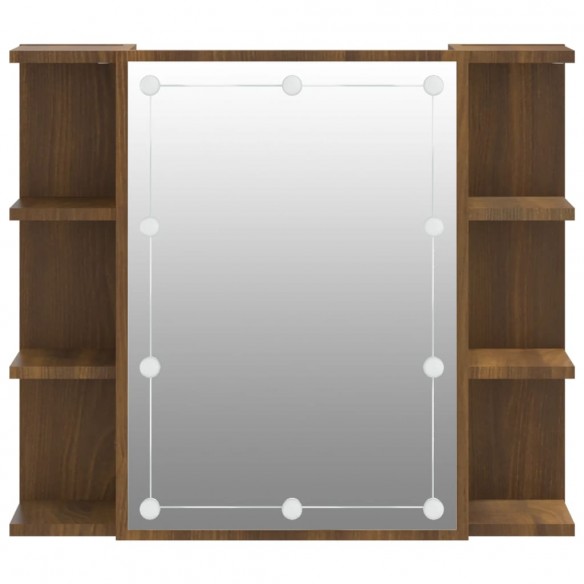 Armoire à miroir avec LED Chêne marron 70x16,5x60 cm