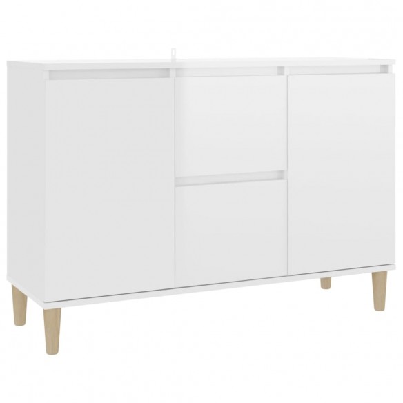 Buffet Blanc brillant 103,5x35x70 cm Aggloméré