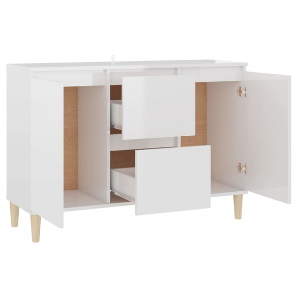 Buffet Blanc brillant 103,5x35x70 cm Aggloméré