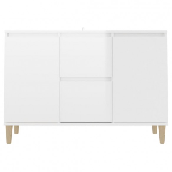 Buffet Blanc brillant 103,5x35x70 cm Aggloméré