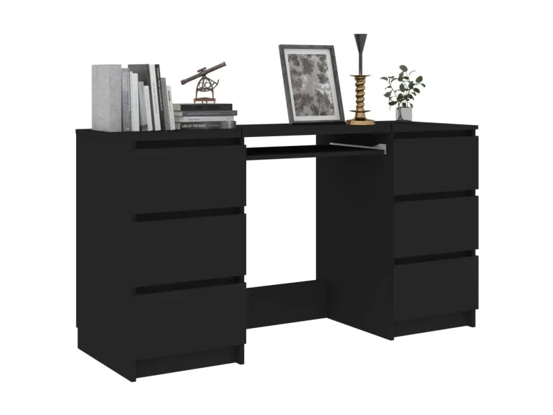 Bureau Noir 140x50x77 cm Aggloméré