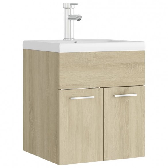 Armoire d'évier avec lavabo intégré Chêne sonoma Aggloméré