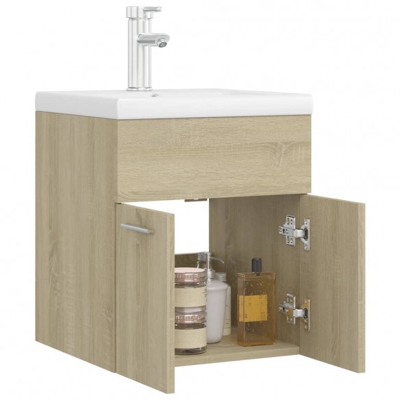 Armoire d'évier avec lavabo intégré Chêne sonoma Aggloméré