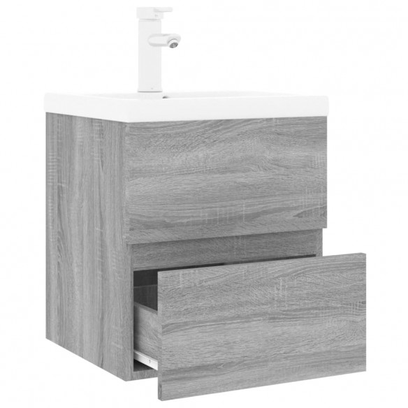 Meuble lavabo avec bassin intégré Sonoma gris Bois d'ingénierie