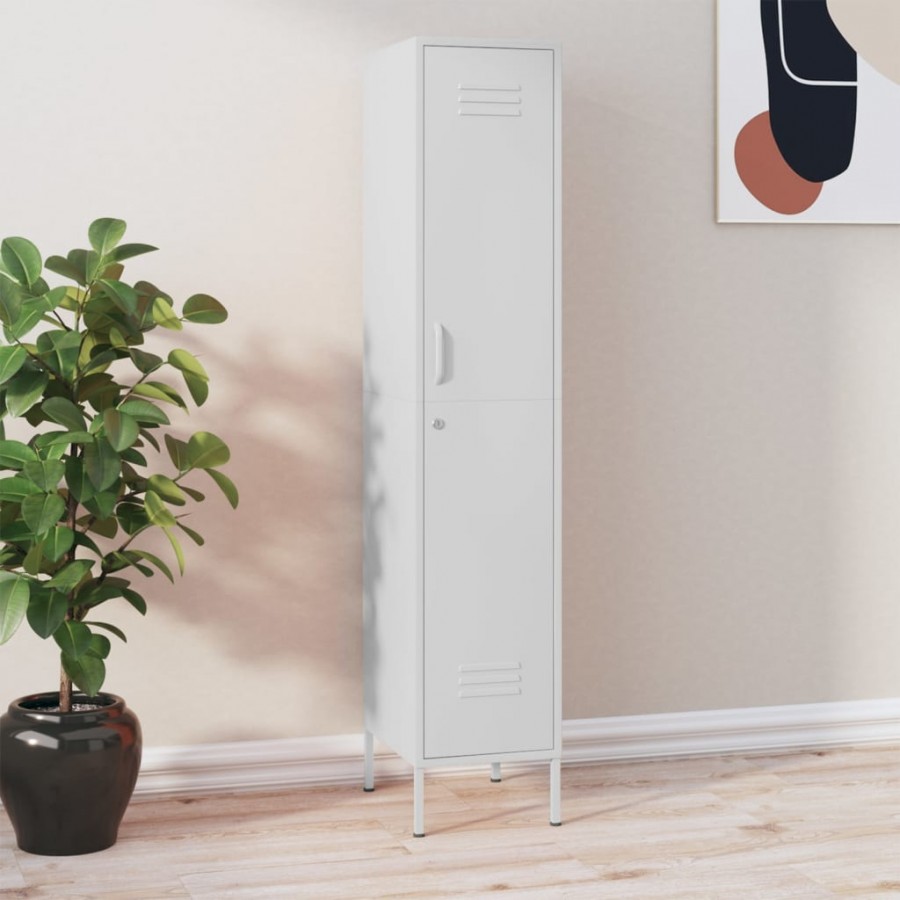 Armoire à casiers Blanc 35x46x180 cm Acier