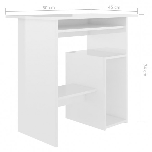 Bureau Blanc brillant 80 x 45 x 74 cm Aggloméré