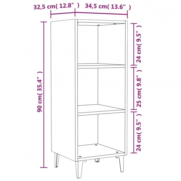 Buffet blanc 34,5x32,5x90 cm bois d'ingénierie