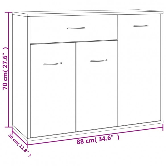 Buffet Chêne sonoma 88x30x70 cm Aggloméré