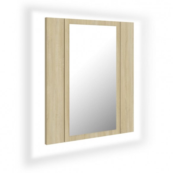 Armoire à miroir à LED de bain Chêne sonoma 40x12x45 Acrylique