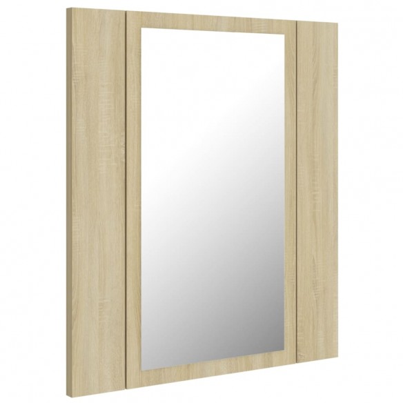 Armoire à miroir à LED de bain Chêne sonoma 40x12x45 Acrylique