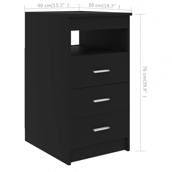 Bureau Noir 140x50x76 cm Aggloméré