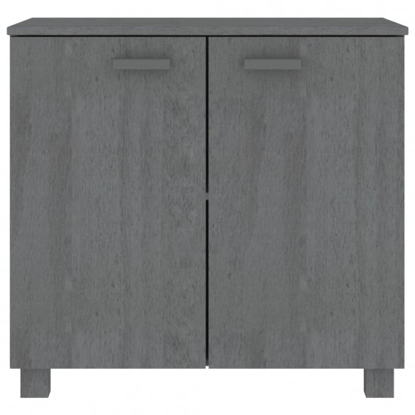 Buffet HAMAR Gris foncé 85x35x80 cm Bois massif de pin