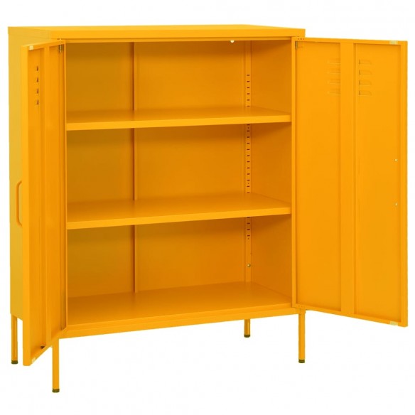 Armoire de rangement Jaune moutarde 80x35x101,5 cm Acier