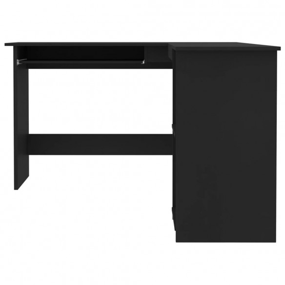 Bureau d'angle en forme de L Noir 120x140x75 cm Aggloméré