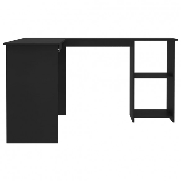 Bureau d'angle en forme de L Noir 120x140x75 cm Aggloméré