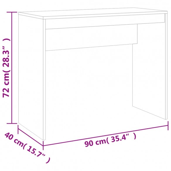 Bureau Chêne sonoma 90x40x72 cm Bois d'ingénierie