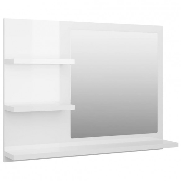 Miroir de salle de bain Blanc brillant 60x10,5x45 cm Aggloméré