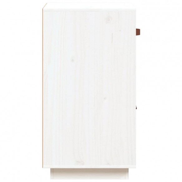 Buffet Blanc 34x40x75 cm Bois massif de pin