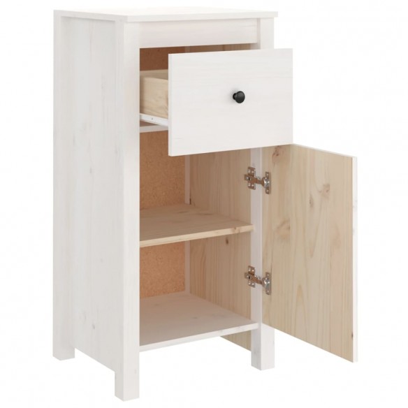 Buffet Blanc 40x35x80 cm Bois massif de pin