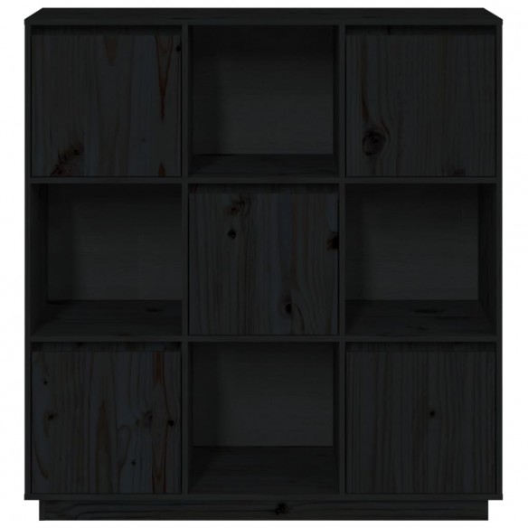 Buffet Noir 110,5x35x117 cm Bois massif de pin