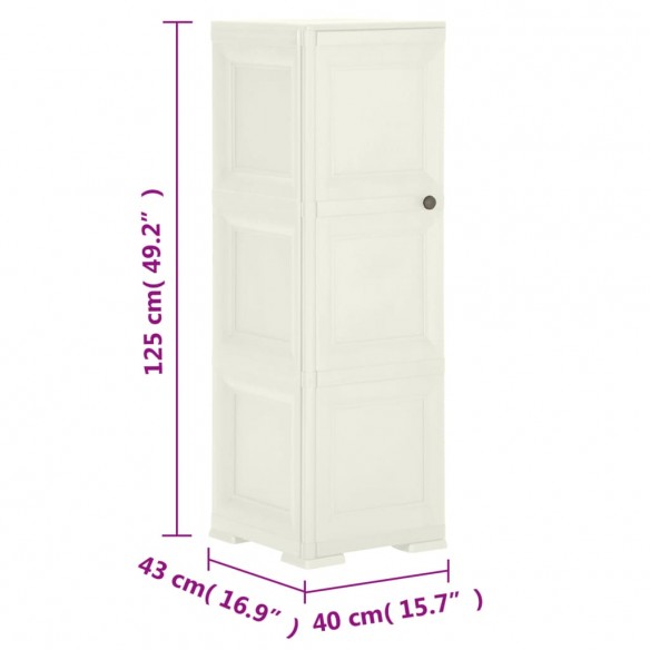 Armoire plastique 40x43x125 cm design bois glace à la vanille