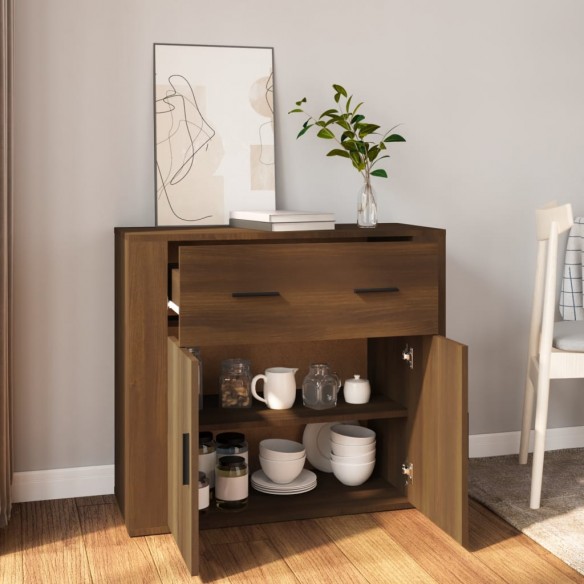 Buffet Chêne marron 80x33x70 cm Bois d'ingénierie