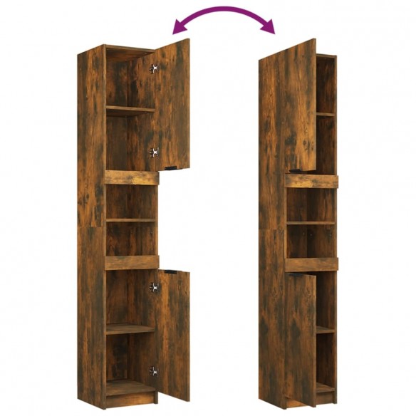 Armoire de bain Chêne fumé 32x34x188,5 cm Bois d'ingénierie