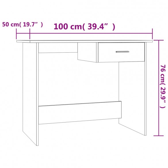 Bureau Chêne marron 100x50x76 cm Bois d'ingénierie