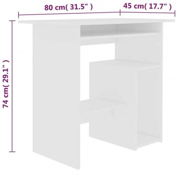 Bureau Blanc 80 x 45 x 74 cm Aggloméré