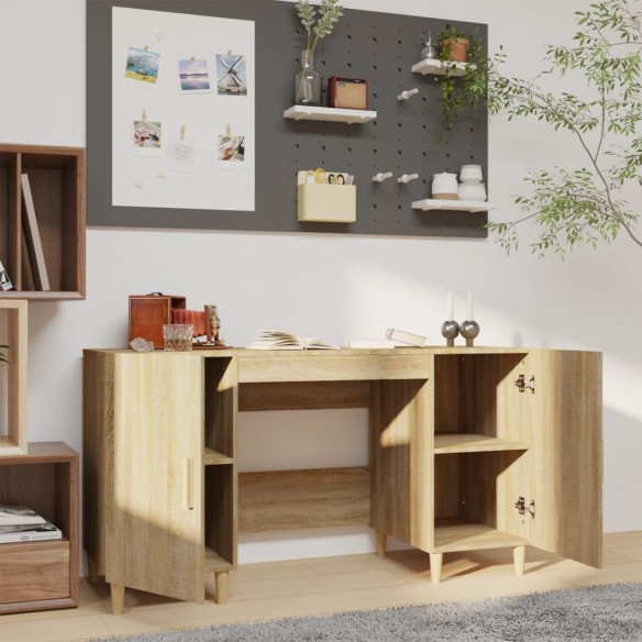 Bureau Chêne sonoma 140x50x75 cm Bois d'ingénierie